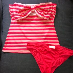 Kate Spade Georgica Striped Bandeau Tankini/Bottom